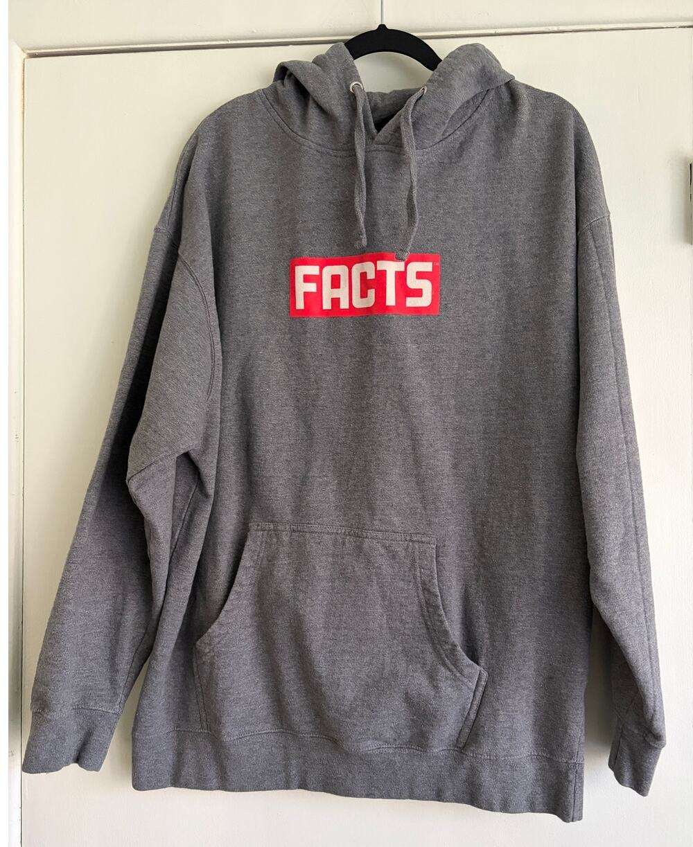 The Daily Wire Facts Pullover Hoodie Gray Independent Trading XXL